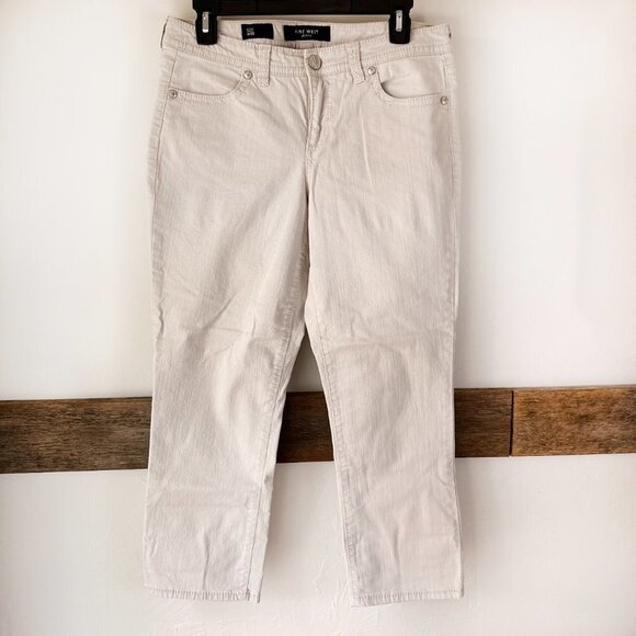 Nine West Tan Capris Jeans Rhinestones Size 8 - Picture 7 of 7